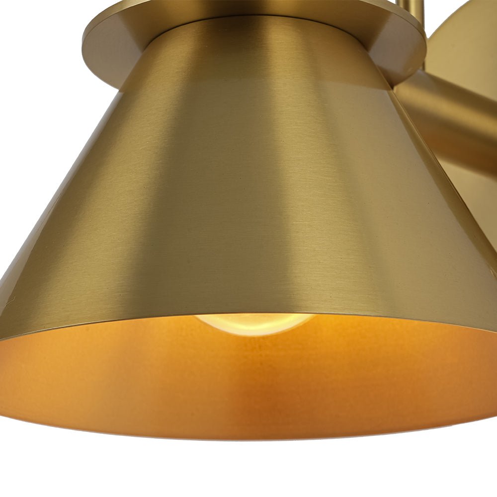 Adjustable Gooseneck Reading Sconce Metal Cone Shade Wall Light for Bedroom Hallway Nightstand Modern Mid-Century Bedside Downlight