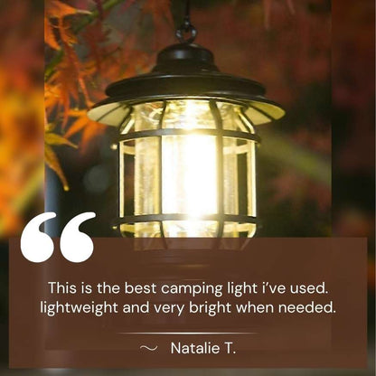 Rechargeable LED Camping Lantern Dimmable USB Portable Outdoor Light Retro Design for Tent Emergency Home Garden