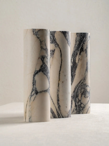 Natural Marble Sconce Dual Beam Design for Vanity Mirror Accent Hallway Bath Dimmable G9 LED Socket 9.4 Inch Height Stone Finish