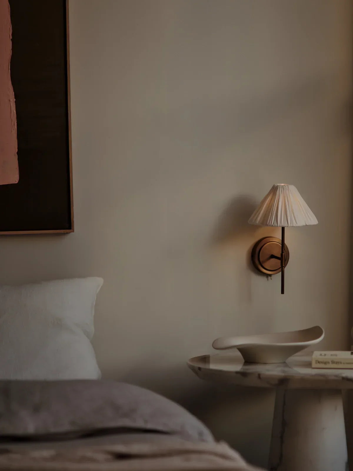 Applique murale en tissu avec abat-jour festonné, douille G9, structure en métal doré de 21,6 cm, luminaire de chevet, éclairage d'accentuation moderne pour entrée d'appartement