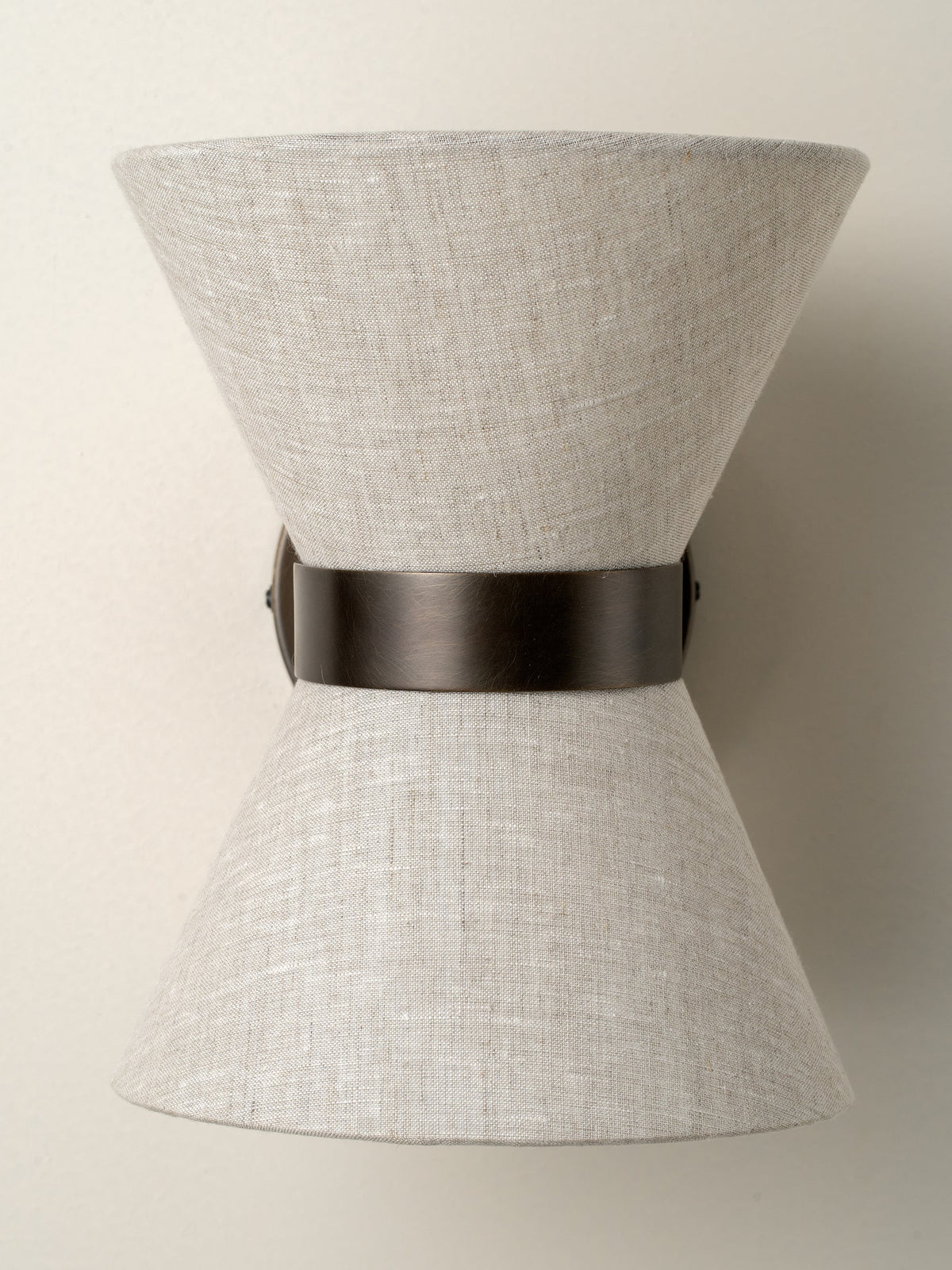 Dual-Socket Sconce with Fabric Shade and Metallic Accent for Bedrooms, Entryways, and Accent Walls