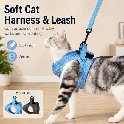 Ortekor Lightweight Cat Harness & Leash Set for Outdoor Walks - Breathable Adjustable Vest for Secure, Comfortable Control