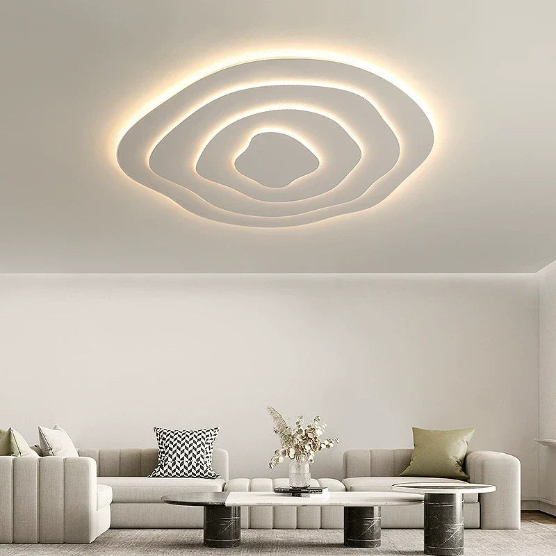 LED Flush Mount Ceiling Light 16-24 in White Acrylic Wave Design for Bedroom Living Room Hallway Dimmable Modern Lighting Fixture 110V