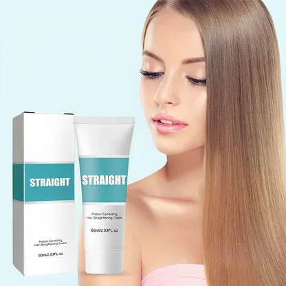 Keratin Smoothing Treatment Cream for Frizzy Curly Hair — Deep Conditioning Mask for Salon-Quality Straightening at Home — Nourishing