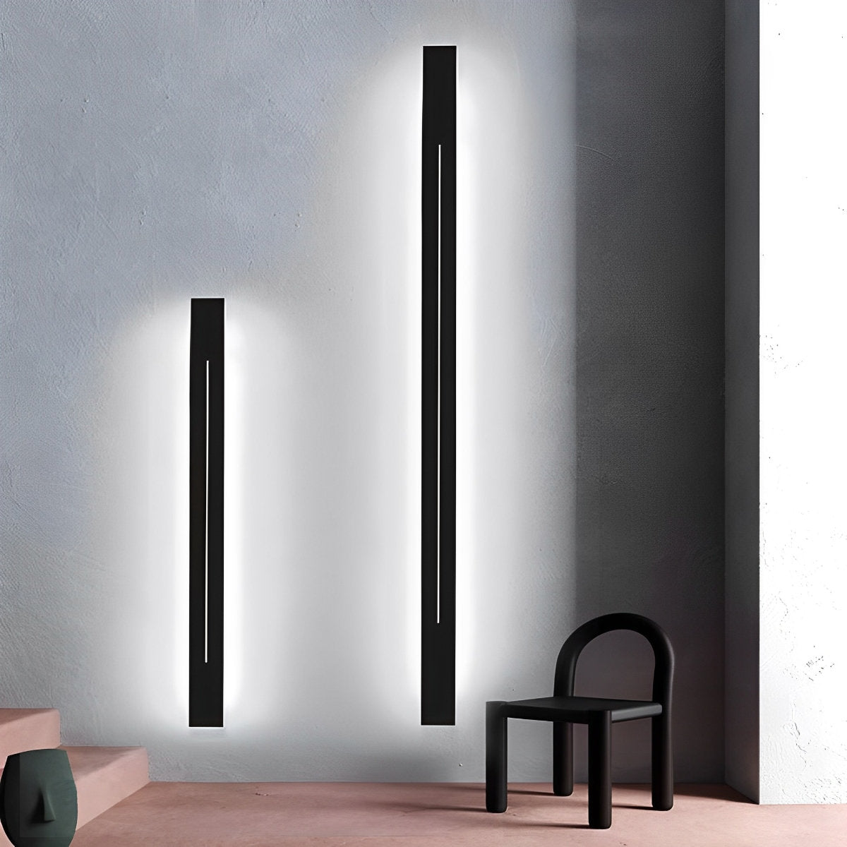 Linear LED Accent Strip Light 47 Inch Black Iron Acrylic Fixture Hardwired Adjustable Color Temperature for Bedroom Hallway Mirror Vanity Mo
