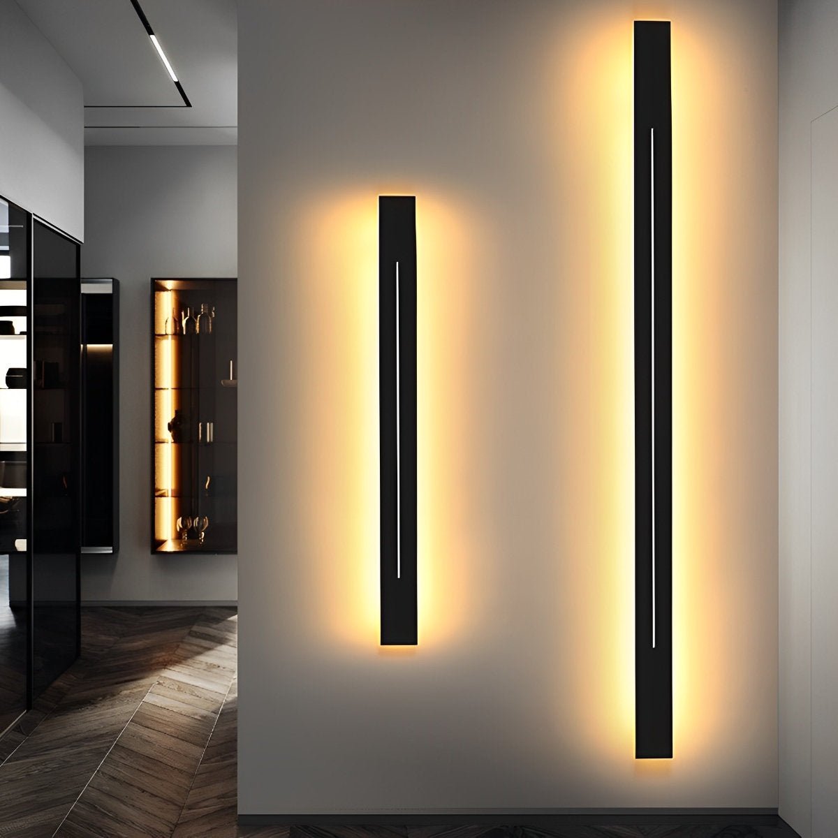 Linear LED Accent Strip Light 47 Inch Black Iron Acrylic Fixture Hardwired Adjustable Color Temperature for Bedroom Hallway Mirror Vanity Mo