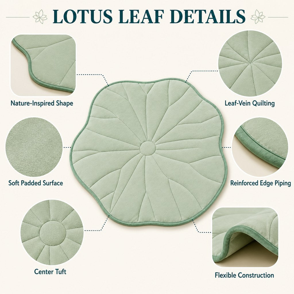 Ortekor Lotus Leaf Cooling Pet Mat for Floors, Sofas, Crates & Car Seats - Reversible Washable Comfort for Warm Days