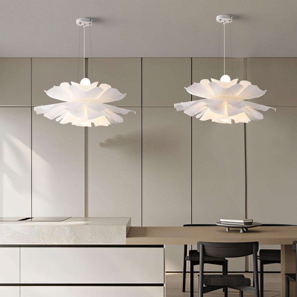 Overhead Ceiling Fixture Layered Acrylic & Metal Construction White Finish for Kitchens Entryways Bedrooms Living Spaces Modern Home Decor