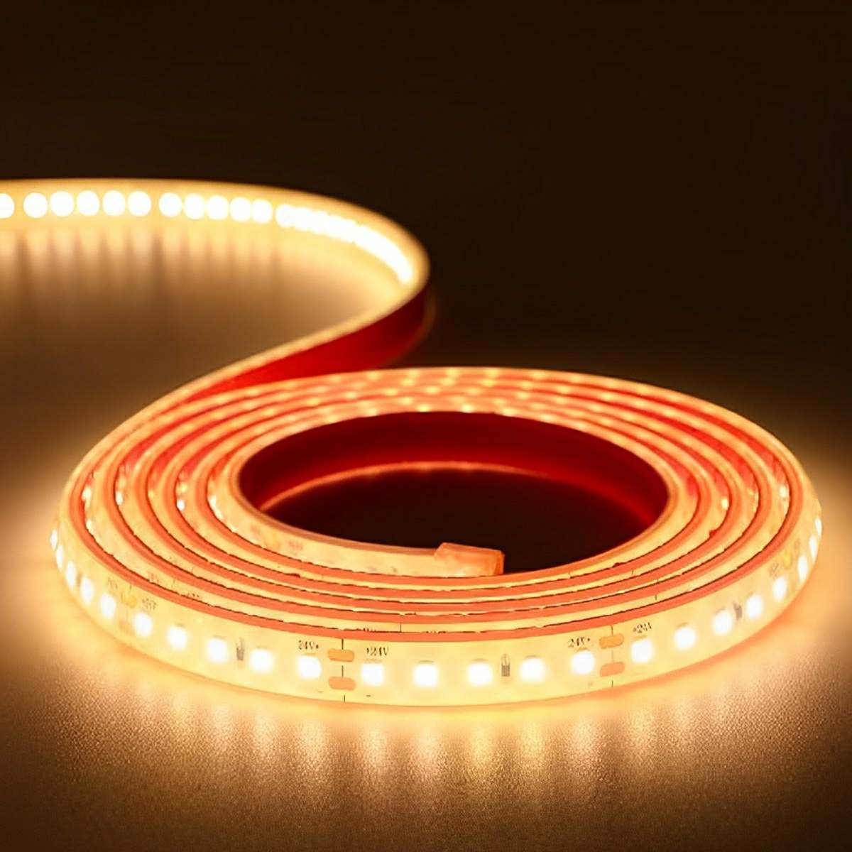 Flexible Silicone Strip Light 24V Warm White Waterproof for Outdoor Steps Walkways Pool Deck Landscape Garden Accent Recessed Path Stairway