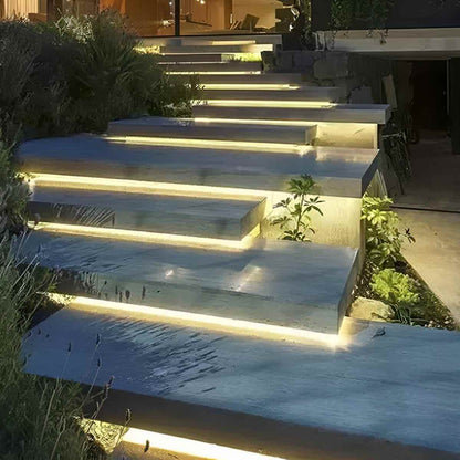 Flexible Silicone Strip Light 24V Warm White Waterproof for Outdoor Steps Walkways Pool Deck Landscape Garden Accent Recessed Path Stairway