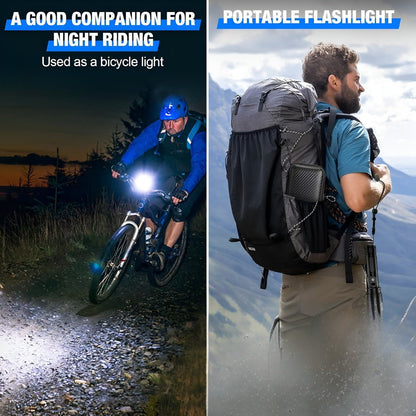 Rechargeable High-Output Tactical Flashlight with USB Power Bank – 5-Mode Zoomable LED Torch for Camping, Emergencies & Outdoor Adventures