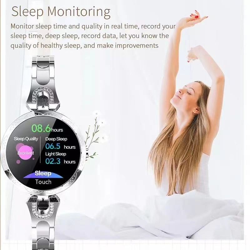 Montre connectée avec cardiofréquencemètre, bracelet d'activité avec suivi du sommeil, montre de sport pour iPhone et Android