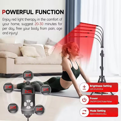 Infrared Therapy Floor Lamp with Dual Wavelength Technology for Pain Relief & Skin Rejuvenation
