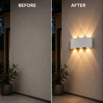 Waterproof LED Wall Sconce for Outdoor & Indoor Use – Aluminum Modern Light Fixture for Patio, Entryway, Hallway – 5 Wattage Options, Warm