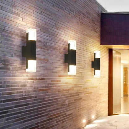 Motion Sensor Outdoor Wall Sconce Black Aluminum 10.6 Inch LED Fixture for Entryway Patio Garage IP65 Weatherproof Automatic Lighting