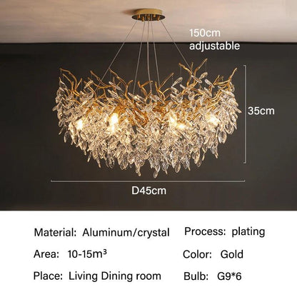 Crystal Ceiling Fixture LED Linear Bar Chandelier Dining Room Gold Silver Hanging Light Modern Luxury Island Lighting for Living Spaces