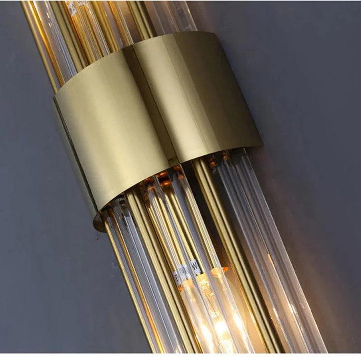 Crystal Wall Sconce with LED Light – Modern Gold or Black Finish for Bedroom, Hallway, Living Room – 14 in to 22 in