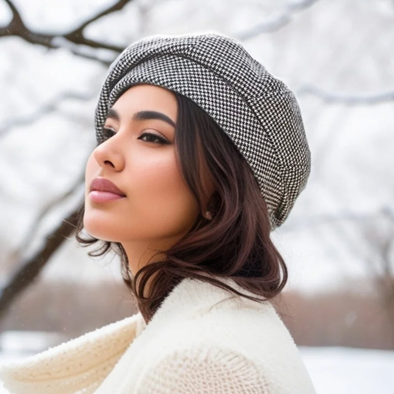Wool Beret Hat for Women – Classic French Style Winter Cap with Soft Lining – Parisian Beret for Everyday Wear, Cold Weather