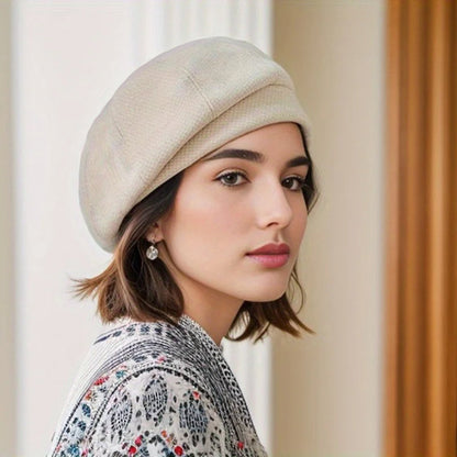 Wool Beret Hat for Women – Classic French Style Winter Cap with Soft Lining – Parisian Beret for Everyday Wear, Cold Weather