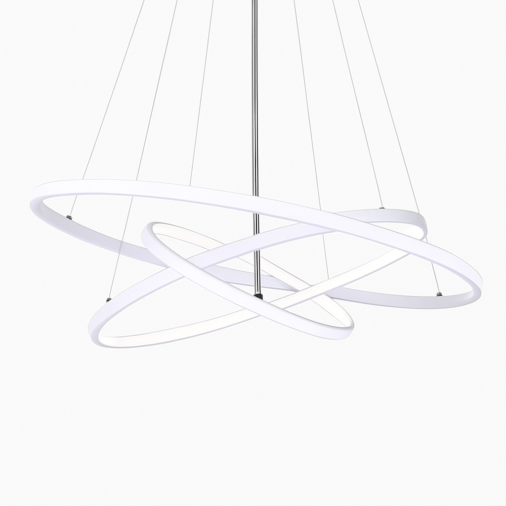 Modern LED Ring Pendant Light – Circular Hanging Chandelier for Dining Room, Living Room & Entryway | Contemporary Ceiling Fixture