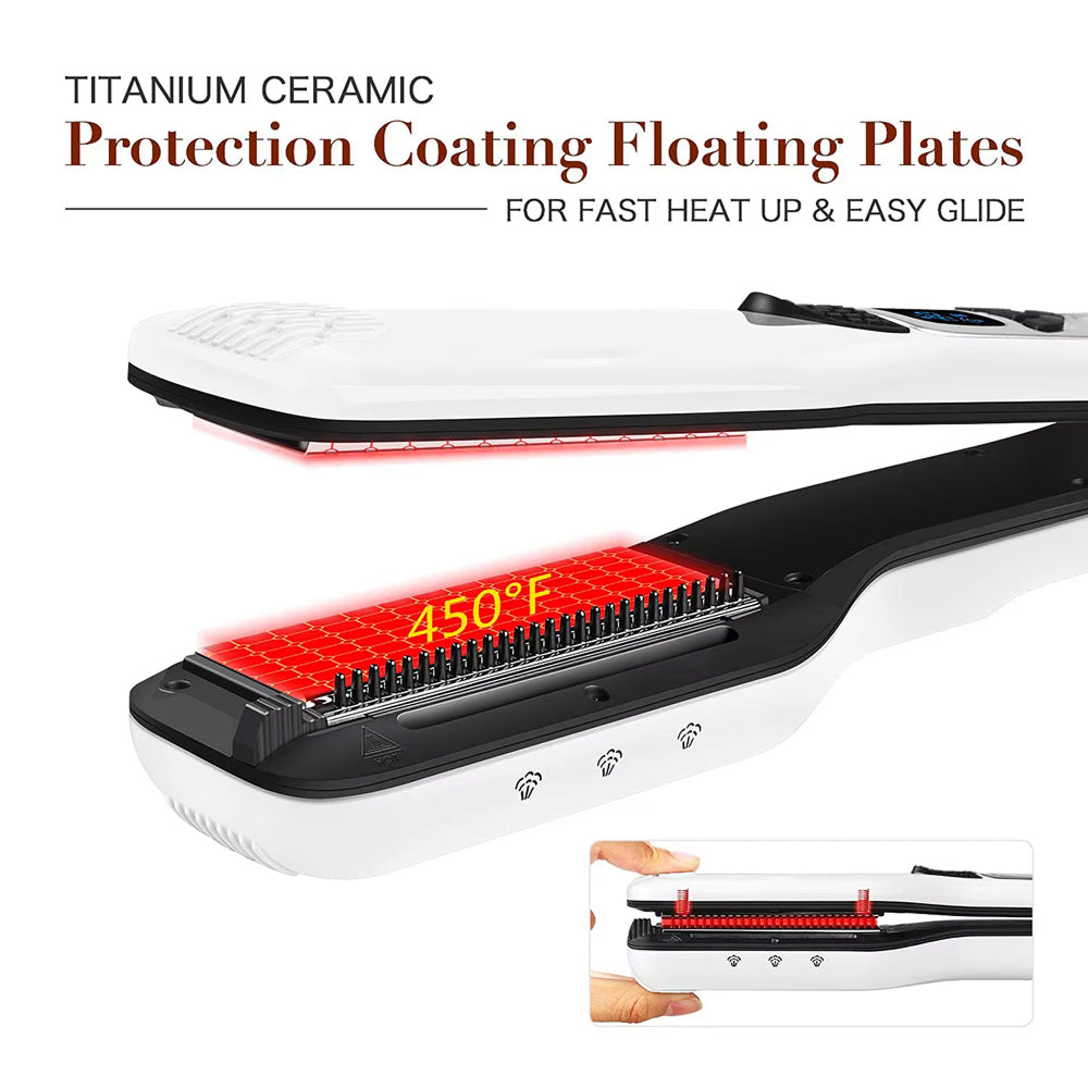 Ceramic Steam Hair Iron with Digital Display & Moisture Control for Silky Results