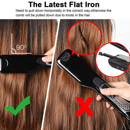 Ceramic Steam Hair Iron with Digital Display & Moisture Control for Silky Results