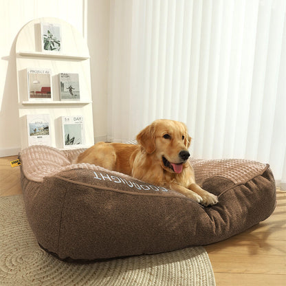 Orthopedic Dog Bed with Raised Pillow Support for Joint Relief and Better Sleep