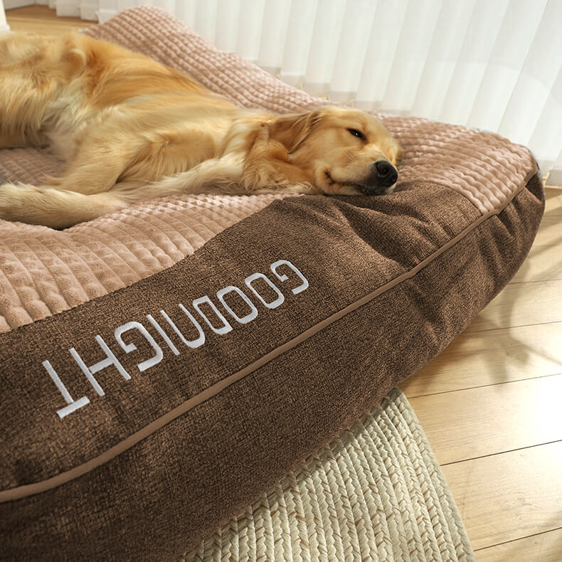 Supportive Pet Lounger for Large Dogs - Plush Velvet Bolster Bed with Removable Cover, Gray, 47 inch - Machine Washable Cushion for Medium t