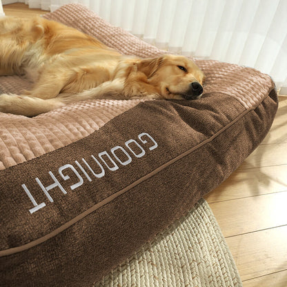 Supportive Pet Lounger for Large Dogs - Plush Velvet Bolster Bed with Removable Cover, Gray, 47 inch - Machine Washable Cushion for Medium t