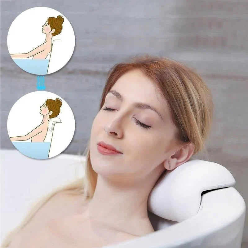 Coussin de bain avec ventouses – Soutien cervical rembourré pour la relaxation dans la baignoire et le spa, imperméable et antidérapant pour le bain à la maison
