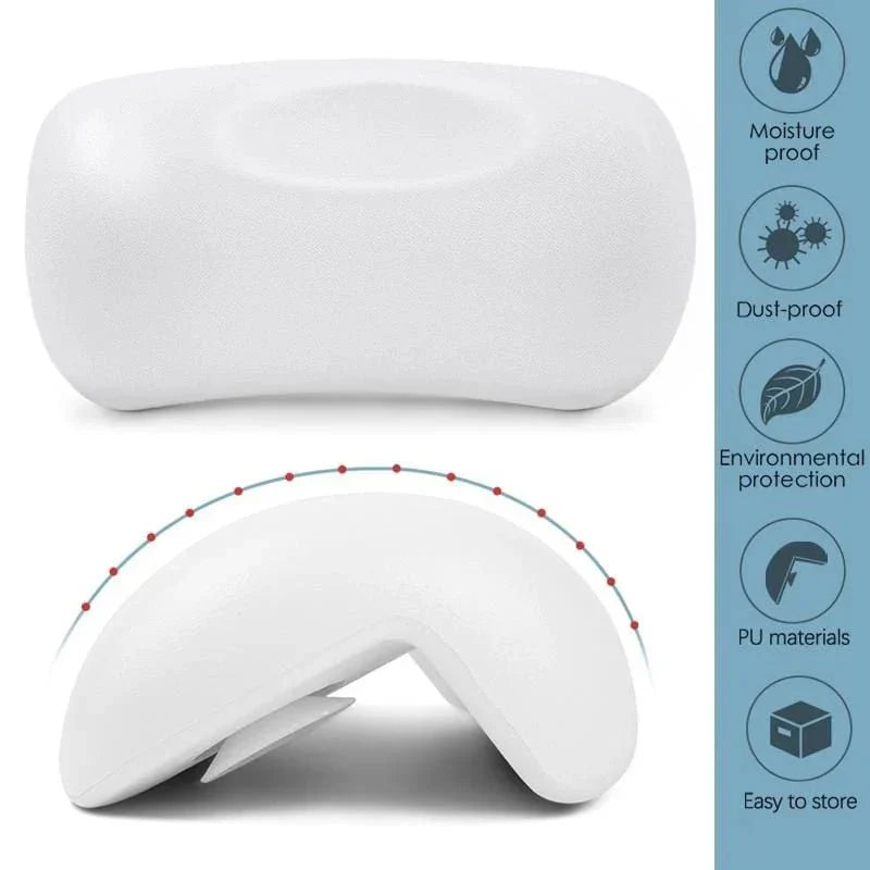 Coussin de bain avec ventouses – Soutien cervical rembourré pour la relaxation dans la baignoire et le spa, imperméable et antidérapant pour le bain à la maison