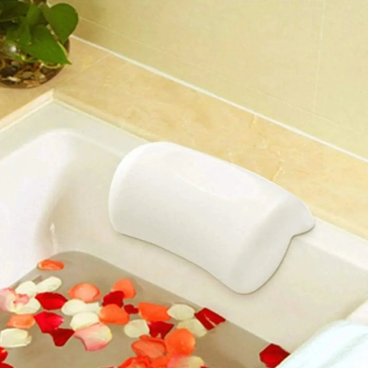 Coussin de bain avec ventouses – Soutien cervical rembourré pour la relaxation dans la baignoire et le spa, imperméable et antidérapant pour le bain à la maison