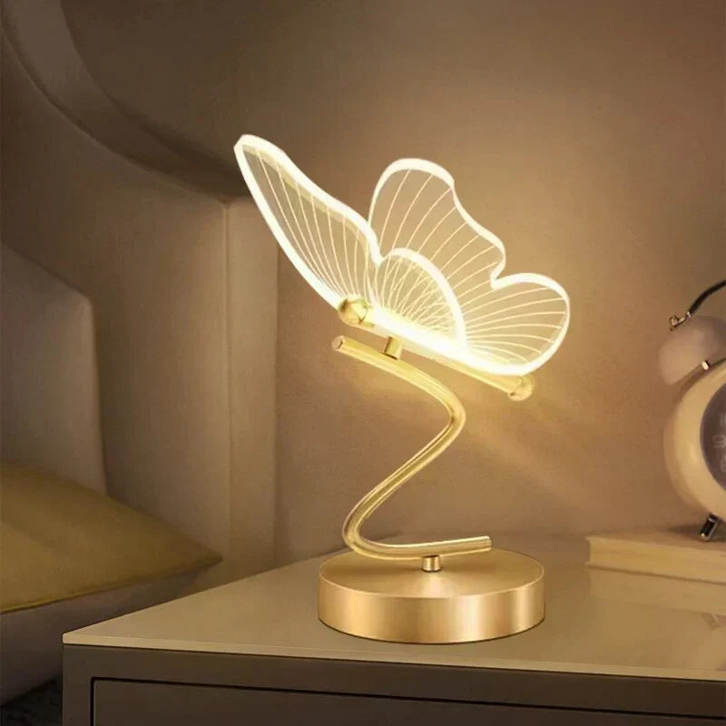 Decorative LED Desk Lamp with Butterfly Wing Design | Ambient Lighting for Home Office, Bedroom & Living Room | Modern Accent Lighting