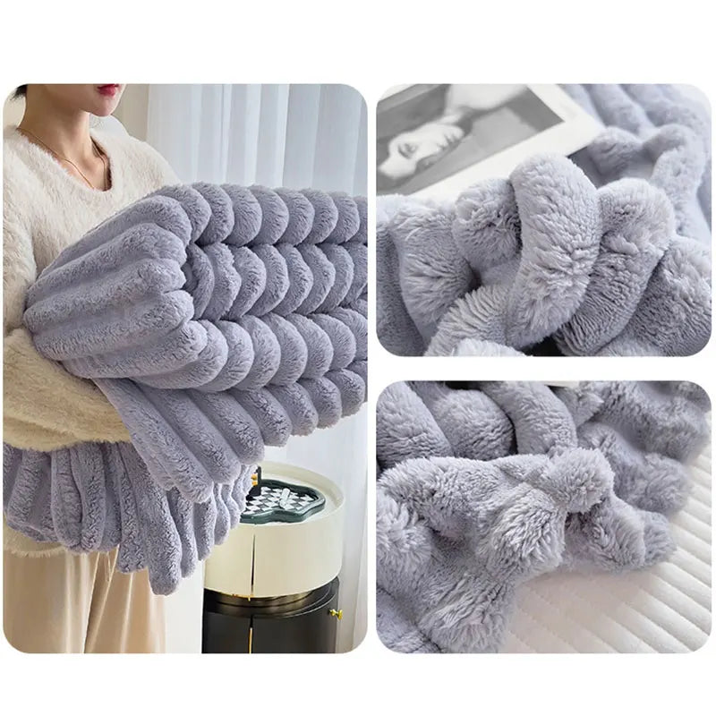 Ultra-Soft Plush Throw Blanket for Couch, Bed & Sofa – Warm Faux Fur Comfort Blanket for Living Room & Bedroom