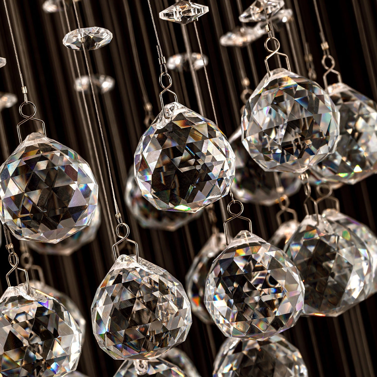 Spiral Raindrop Crystal Pendant Light 120 in Drop Chrome Multi-Tier Fixture for High Ceilings Entryways Double-Height Foyers Stairwells