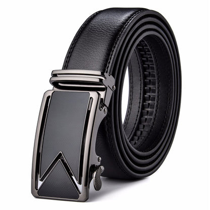 Genuine Cowhide Leather Belt for Men with Waterproof Finish & Scratch-Resistant Coating – Timeless Dress Accessory for Jeans or Slacks