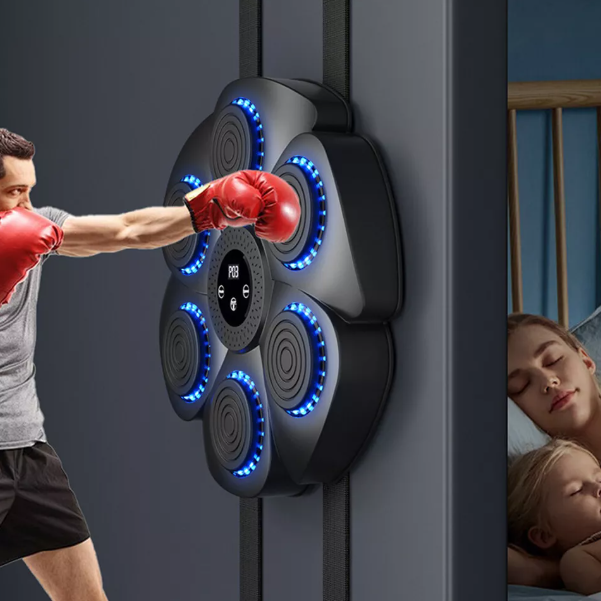 Interactive Rhythm Boxing Trainer with Light-Up Targets & Music Sync for Home Workouts, Cardio & Strength Training