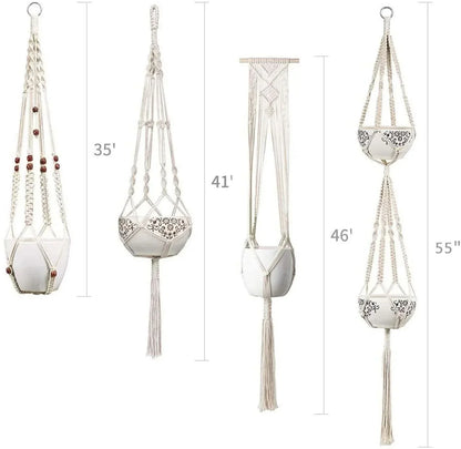 HANGBELLE – Ensemble de 4 paniers suspendus pour une décoration intérieure pleine de charme