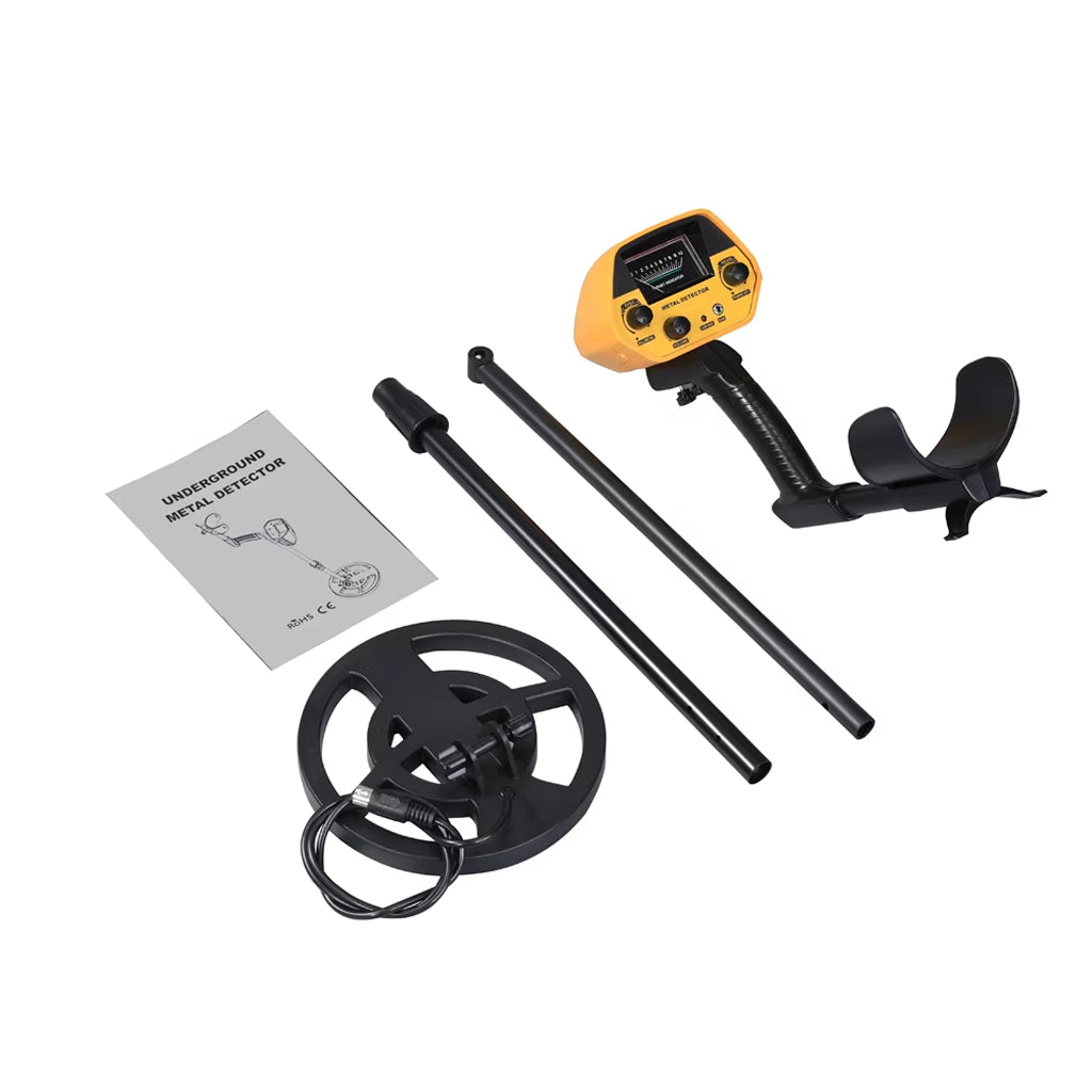 Handheld Treasure Finder with Waterproof Coil & Adjustable Shaft for Gold Silver Coins Jewelry Beach Hunting