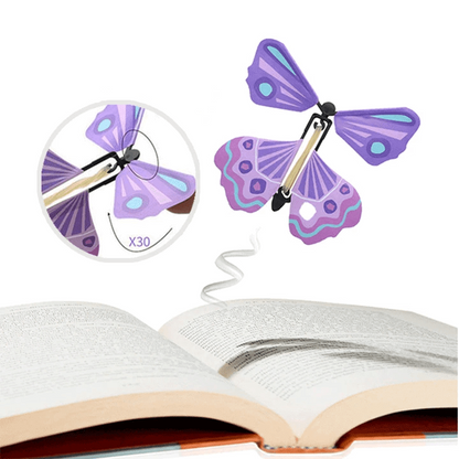 Wind-Up Flying Butterfly Surprise for Greeting Cards & Books | Novelty Gift Toy for Weddings Parties Birthdays