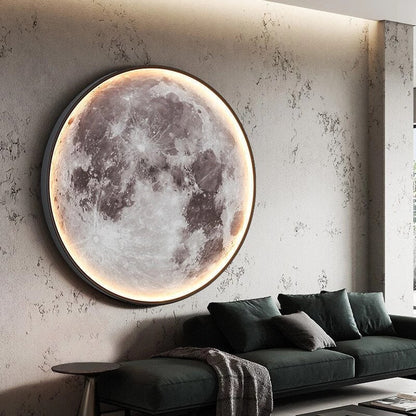Dimmable LED Moon Wall Sconce with Remote | Adjustable 3000K–6000K Lighting for Bedroom Living Room Hallway | Alloy Fixture Covers 108–162 s