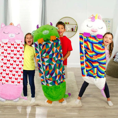 Câlin Magique | Sac de couchage 2-en-1 avec peluche douce | Parfait pour les soirées pyjama et les voyages
