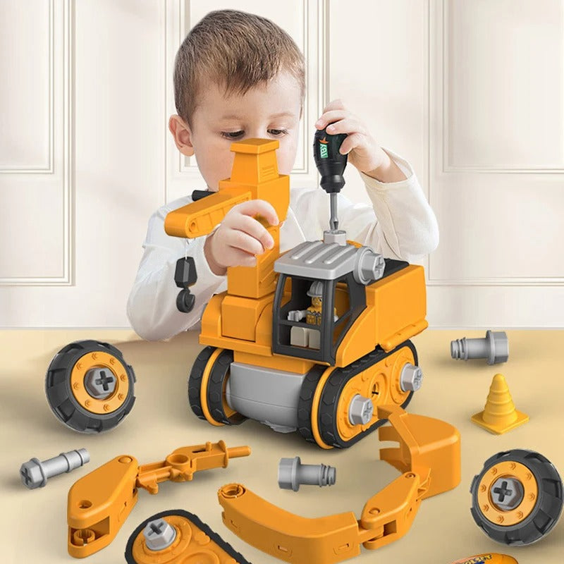 Kids Engineering Truck Building Toy with Electric Screwdriver for Ages 3+ | Assembly Vehicle Set for Hands-On STEM Learning