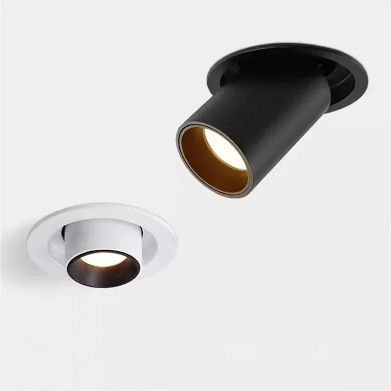 Flush Mount LED Downlight Cast Aluminum Dimmable Recessed Ceiling Fixture Adjustable Brightness Low Profile Modern Indoor Lighting for Kitch