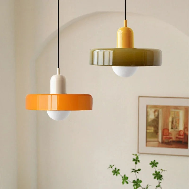 Two-Tone Glass Drop Ceiling Light Fixture for Kitchen Island Dining Room Modern Hanging Lamp