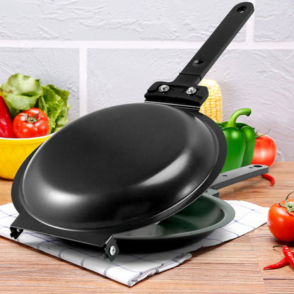 Flip-Top Dual-Sided Omelet Skillet 7.5 Inch Nonstick Breakfast Egg Cooker Stainless Steel Enclosed Flipper Pan for Quick Morning Meals Kitch