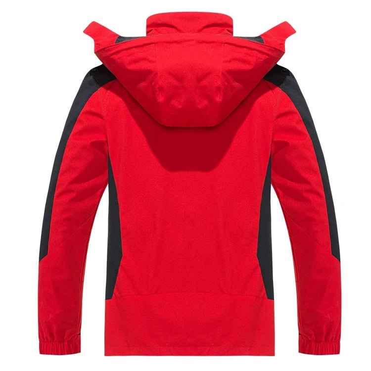 Men's Waterproof Windproof Hiking Jacket with Hood for Outdoor Adventures, Camping, Trekking & Running