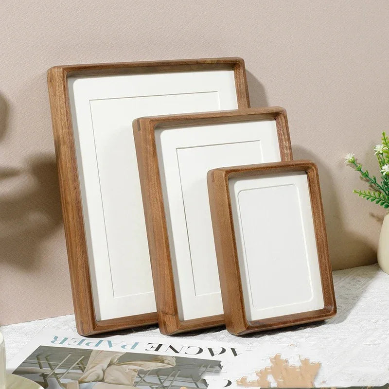 Wooden Picture Frame A4 8.3×11.7 Inch Natural Wood Desktop Display for Photos Certificates Artwork Living Room Office Shelf Decor Acrylic Fr