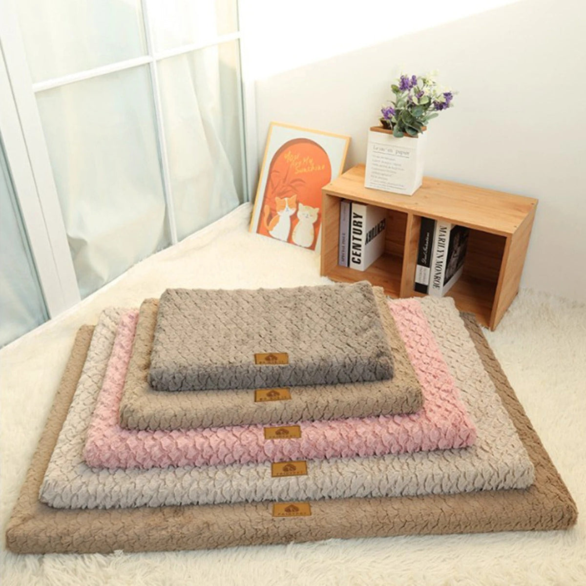 Tapis pour chien lavable, lit pour animal de compagnie doux et portable pour chiens de toutes races, tapis de caisse rembourré pour les voyages et la maison