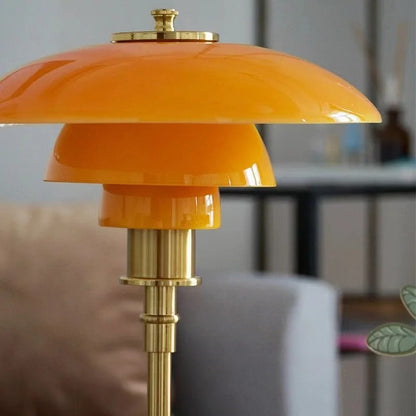 Frosted Glass Desk Lamp 18 in Tall Gold Metal Base E27 Socket Rotary Switch for Nightstand Study Office Reading